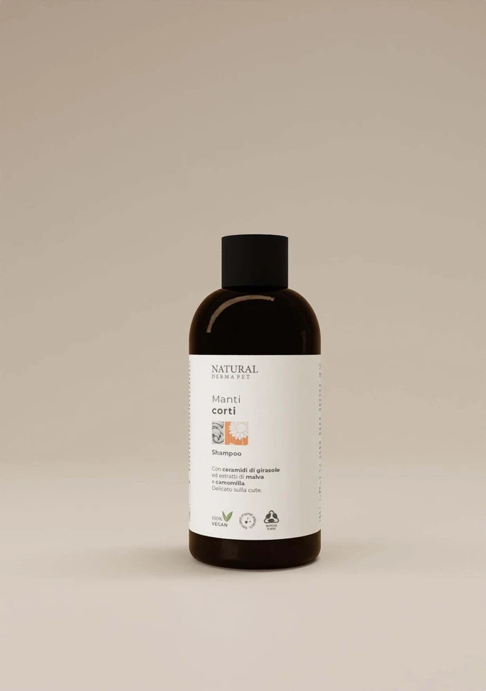 Natural Derma Pet Natural Derma trumpų plaukų šampūnas šunims su saulėgrąžomis ir malva