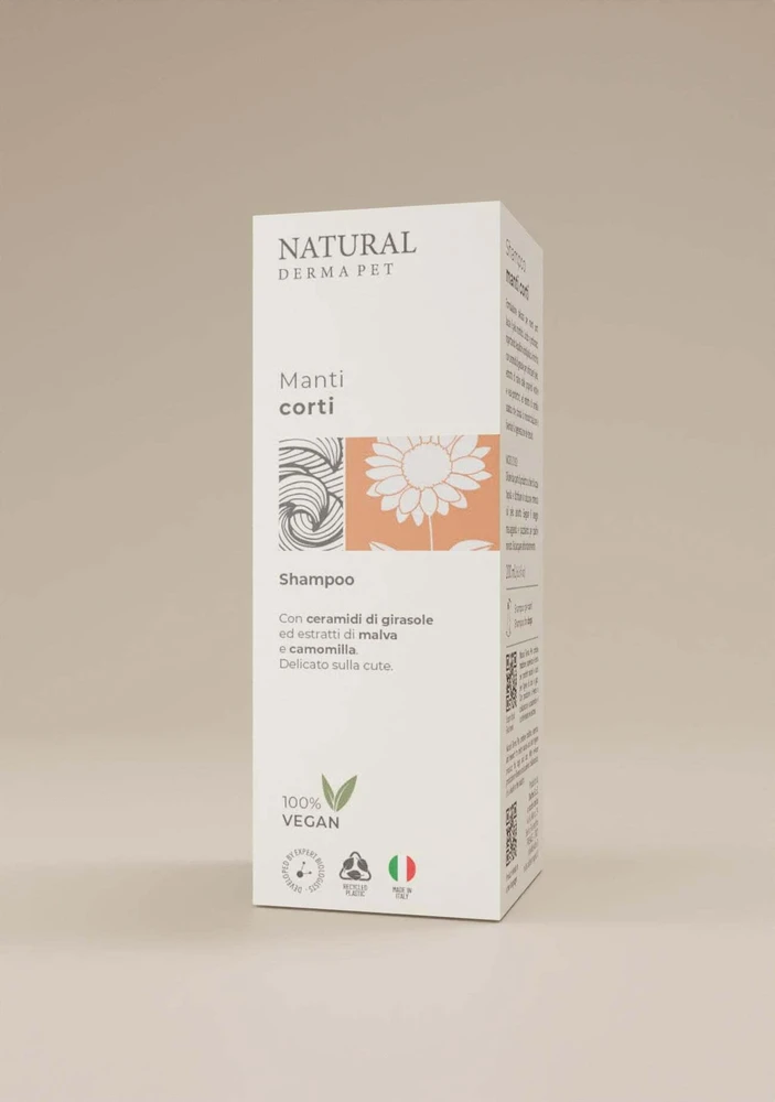 Natural Derma Pet Natural Derma trumpų plaukų šampūnas šunims su saulėgrąžomis ir malva