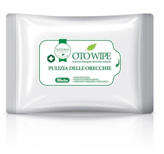 Natural Derma Pet OTOWIPE Ausų valymo servetėlės Alyvuogių ir ramunėlių švelnios