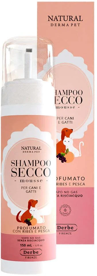 Natural Derma Pet Sausas šunų šampūnas-putos jautriai odai, serbentų ir persikų kvapo