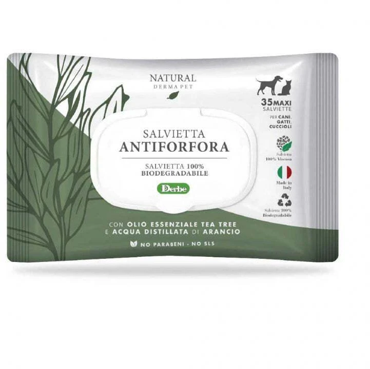 Natural Derma Pet Servetėlės su pelargonijomis ir apelsinais nuo pleiskanų