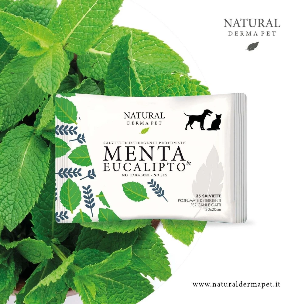 Natural Derma Pet Švaros servetėlės su mėtomis ir eukaliptu Švelni formulė