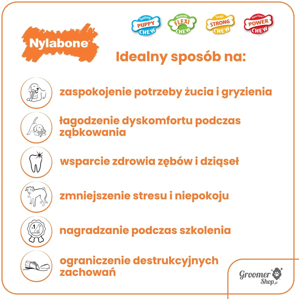 Nylabone Bekoninų skonio šuniuko čiulptukas – lankstus, kvapnus dantukų atėjimui skirtas žaislas su bekono aromatu