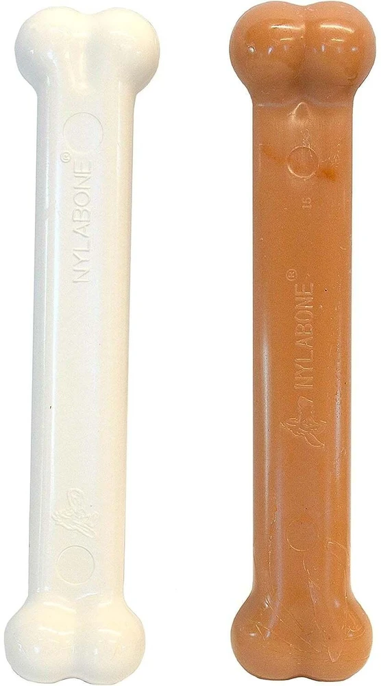 Nylabone Dura Chew Extreme kaulinių dantų kramtukas dvigubas paketas – didelis, ilgaamžis vištienos ir šoninės mėsos skonio kramtukas