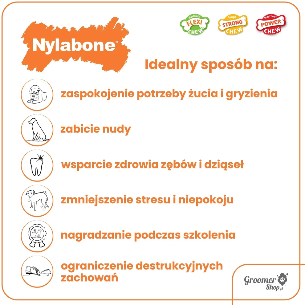 Nylabone Extreme Barbell Kramtynas L – Patvarus žaislas dideliems šunims su žemės riešutų sviesto skoniu