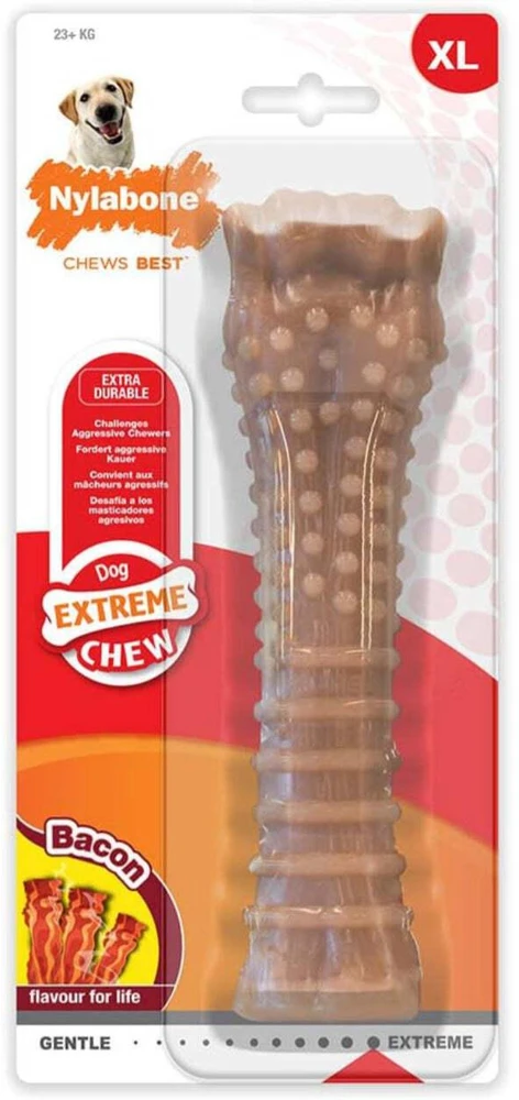 Nylabone Extreme Chew Bekono kauliukas – tvirtas didelis kramtomasis žaislas su tikroBekono skoniu