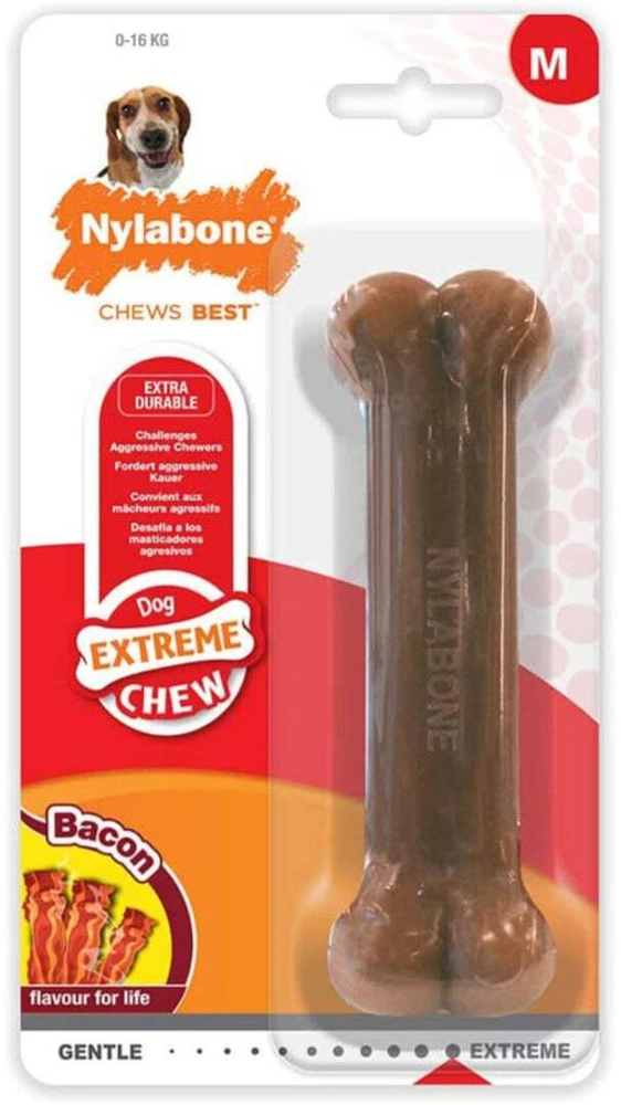 Nylabone Extreme Chew Bekono kauliukas – tvirtas didelis kramtomasis žaislas su tikroBekono skoniu