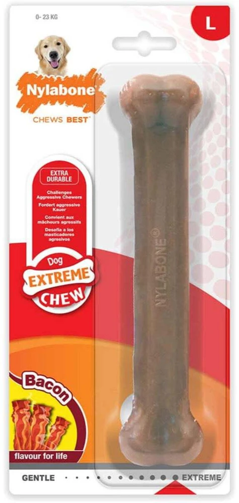 Nylabone Extreme Chew Bekono kauliukas – tvirtas didelis kramtomasis žaislas su tikroBekono skoniu