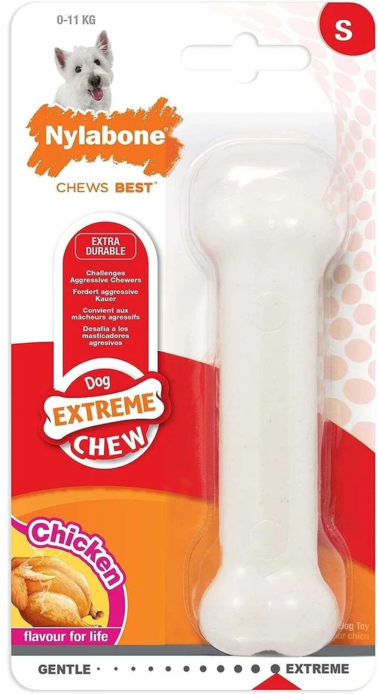 Nylabone Extreme Chew Vištienos kaulas – tvirtas XL kramtomasis žaislas su tikru vištienos skoniu