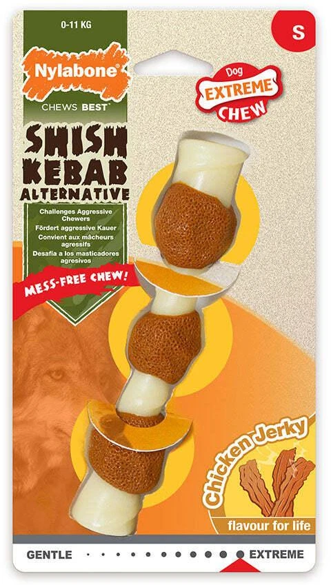Nylabone „Extreme Chicken Jerky Shish Kebab“ – XL džiovintas kramtukas, ilgai išliekančio vištienos skonio