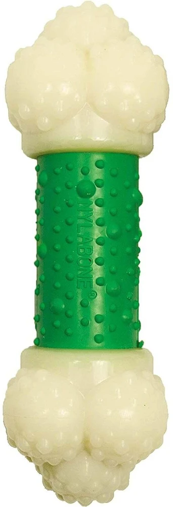 Nylabone Extreme Double Action kramtakšlis – įvairios tekstūros, su kiaulienos ir mėtų skoniu, vidutinio dydžio