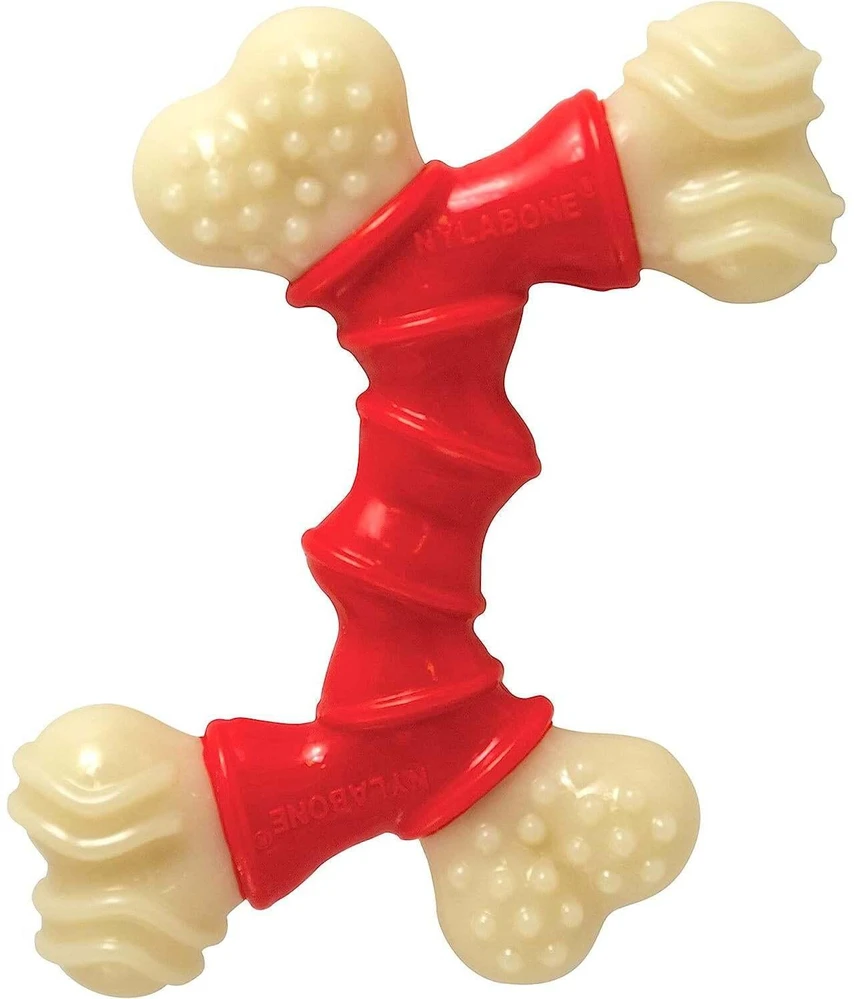 Nylabone Extreme Double Bone Chew Toy – XL patvarus dizainas su šoninės mėsos skoniu, skirtas stipriems graužikams