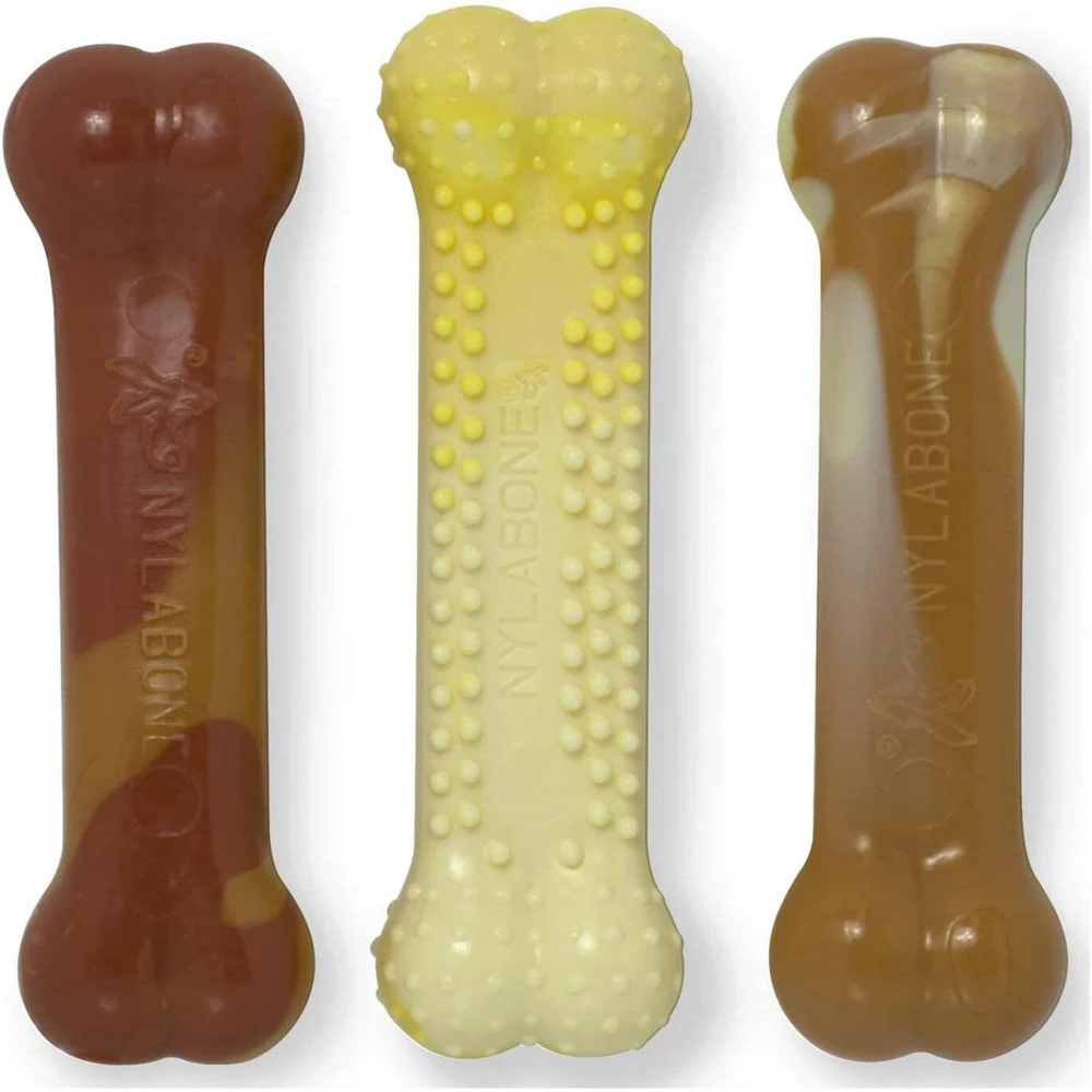 Nylabone Extreme Dura Chew Triple Pack – Patvarus kramtymo rinkinys, vištienos, kukurūzų, vanilės skoniai