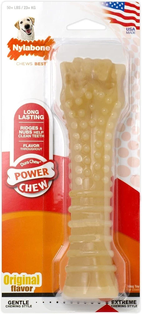 Nylabone Extreme Original kaulas – tvirtas vištienos skonio kramtukas, vidutinio dydžio
