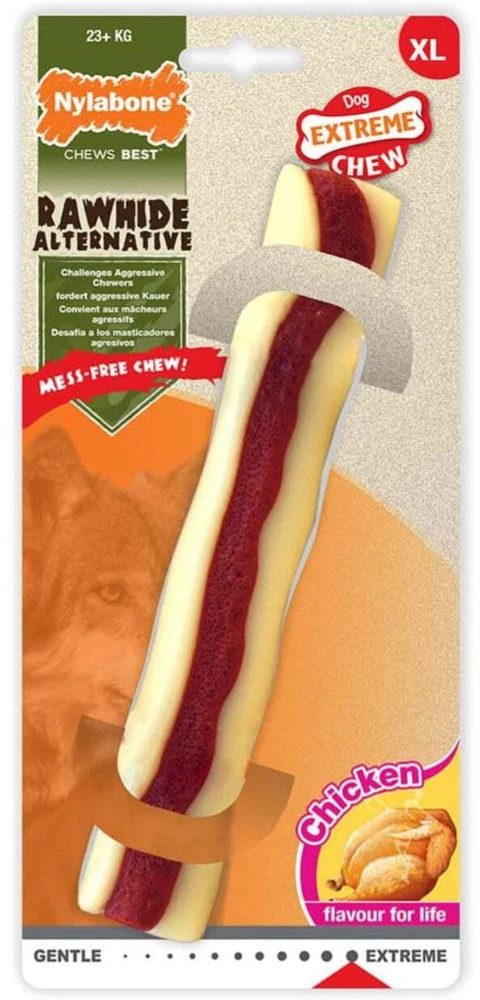 Nylabone Extreme Rawhide Roll – XL Kietas Kramtomasis Žaislas, Vištienos Skonio, Ilgalaikis Dizainas