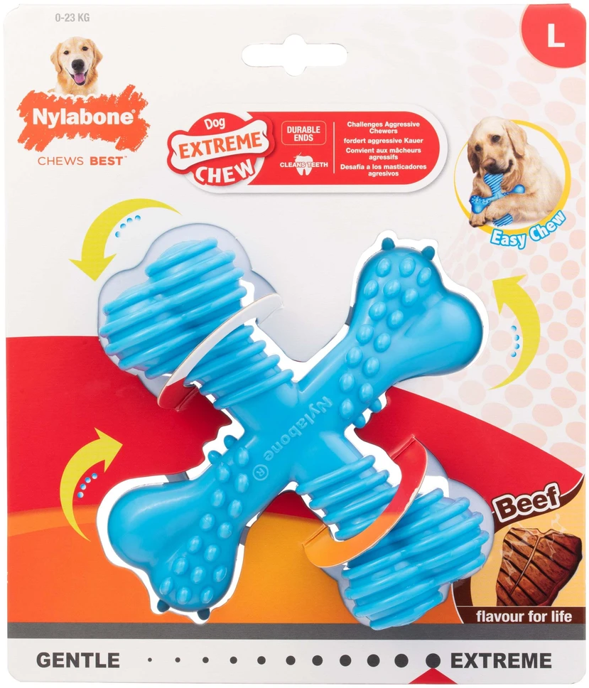 Nylabone Extreme X formos Jautienos kramtukas – didelis patvarus kietas kramtukas, jautienos skonio