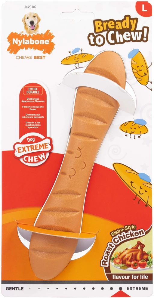 Nylabone Power Chew Bagelė – Kietas, vištienos kvapo kramtomasis žaislas, ilgaamžė konstrukcija