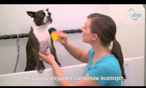 Pet+Me vidutinio dydžio silikoninis šepetėlis geltonas – universalus švelnus priežiūros įrankis visų tipų kailiui