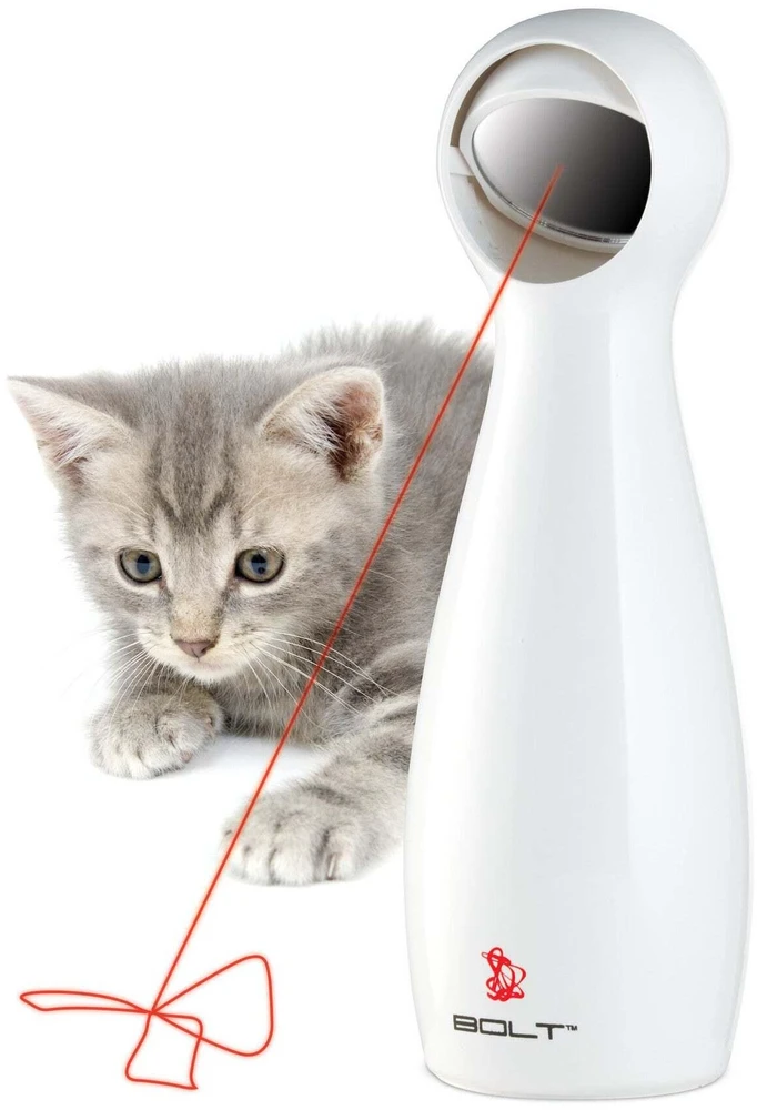 Flamingo PetSafe Bolt automatinis lazerinis žibintuvėlis – interaktyvus katės žaislas su rankiniu ir automatiniu režimais