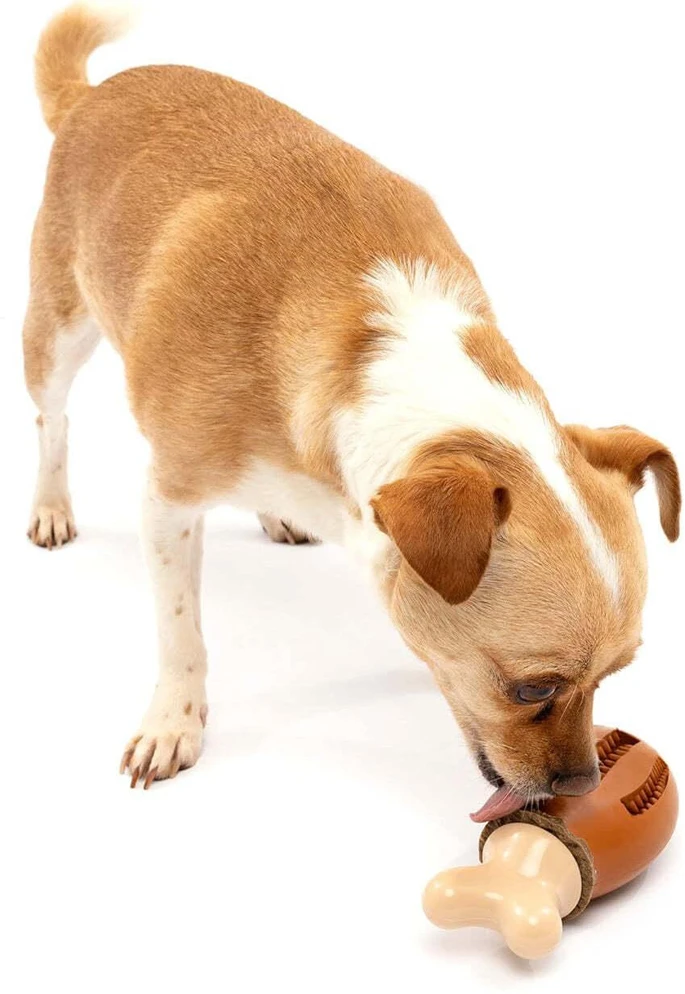 PetSafe Busy Buddy Chompin' Chicken šunų kramtomasis žaislas – Vištienos kojelės formos, mažas/vidutinis, patvarus dizainas