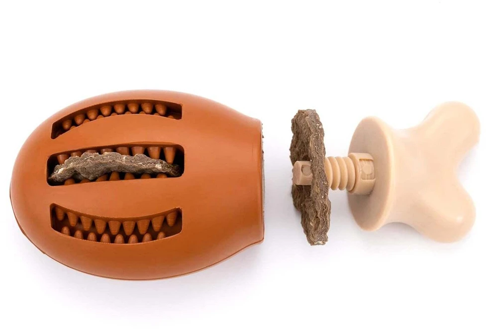 PetSafe Busy Buddy Chompin' Chicken šunų kramtomasis žaislas – Vištienos kojelės formos, mažas/vidutinis, patvarus dizainas