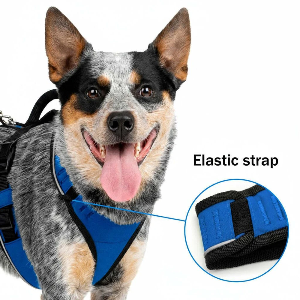 PetSafe Easy Sport pakinkalas M dydžio, mėlynas – be spaudimo, reguliuojamas, patogiai priglundantis