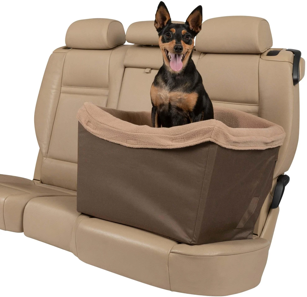 PetSafe Happy Ride rudų automobilio sėdynė – saugus kelioninis krepšys, palaiko iki 14 kg svorio