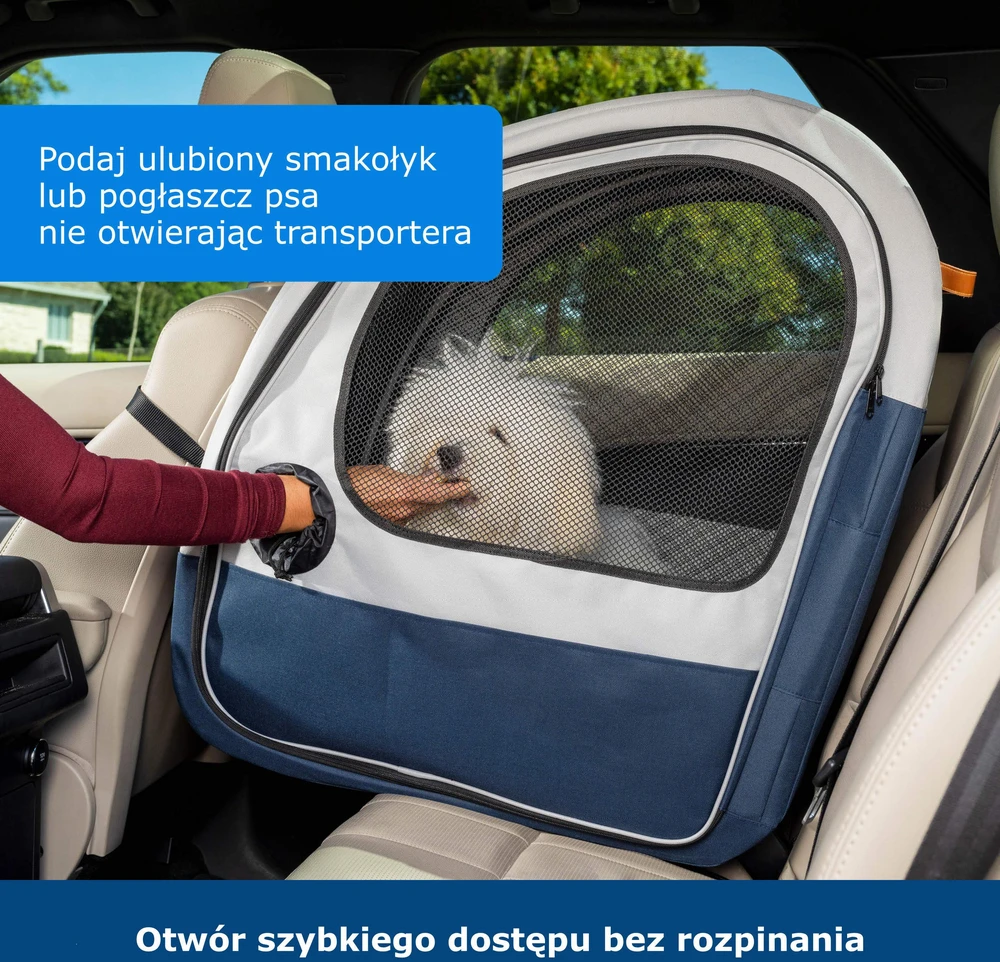 PetSafe Happy Ride sulankstamas kelioninis transportavimo dėklas – didelė automobilinė kėdutė, lengvas dizainas, iki 27 kg