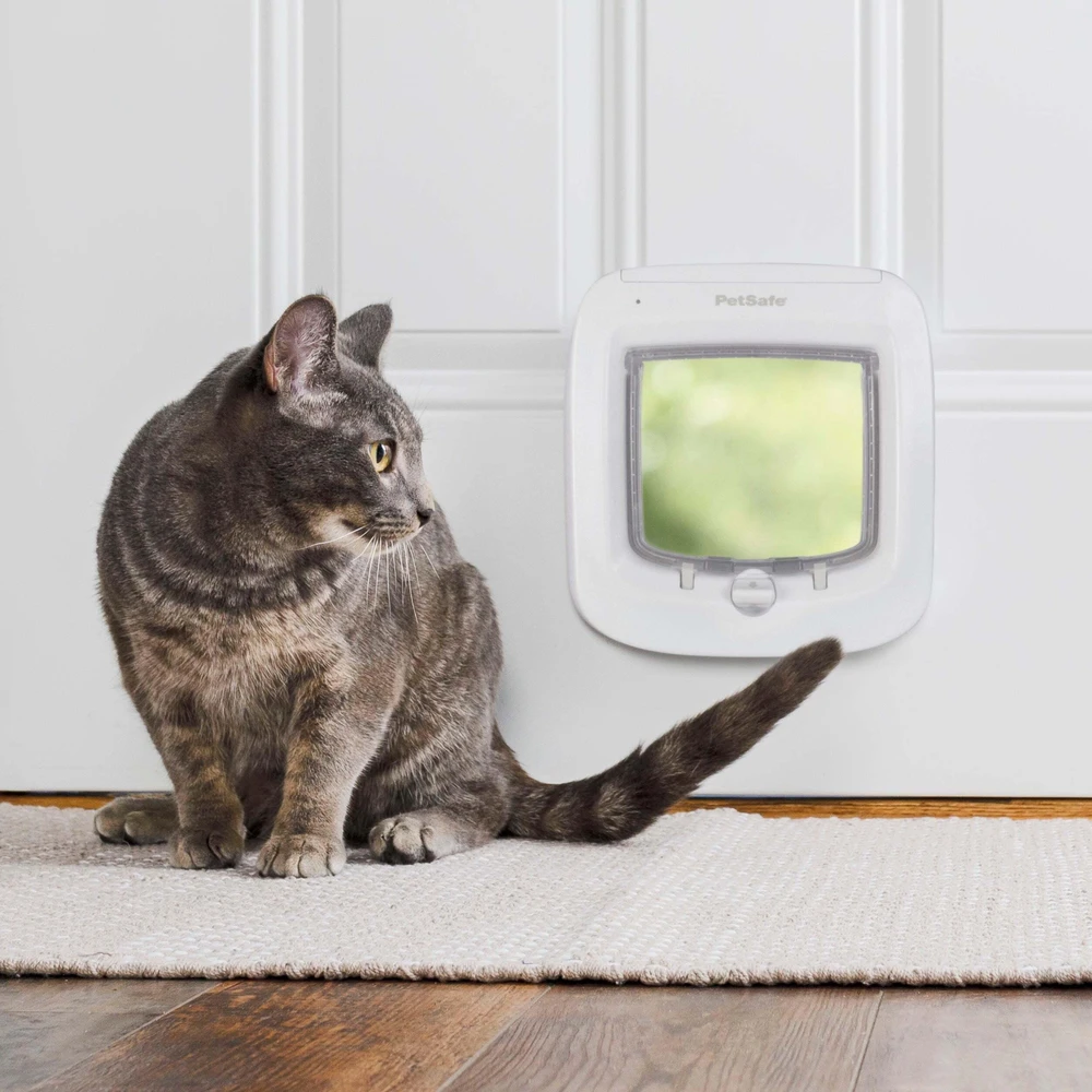 „PetSafe“ mikroschemų katės durelės – automatinis ir rankinis įėjimas, saugios baltos durys