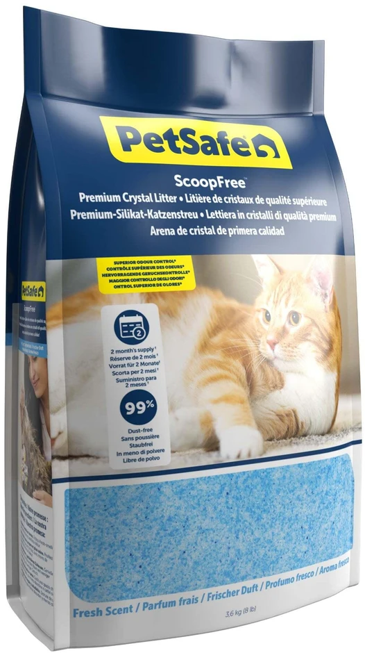 PetSafe Scoop Free Premium Crystal Litter 3.6kg – Silikono, Aglomeruojanti, Kvapo neutralizavimo formulė