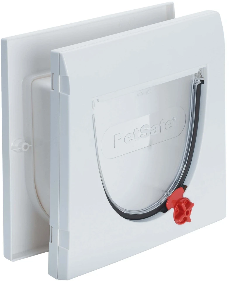 PetSafe Staywell Classic katės durelės su tuneliu – baltos, su 4 krypčių užraktu, universali prieigos sprendimas