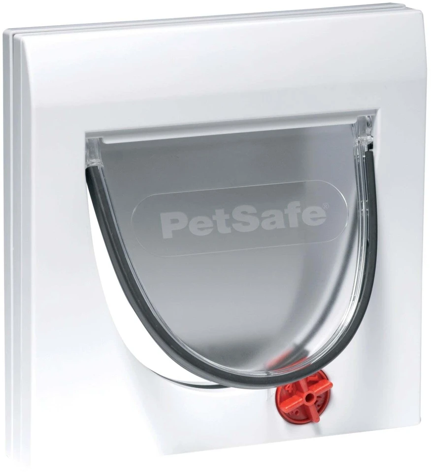 PetSafe Staywell Classic katės durelės su tuneliu – baltos, su 4 krypčių užraktu, universali prieigos sprendimas