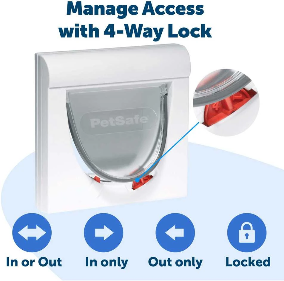 PetSafe Staywell durelės su keturių padėčių magnetinių užraktu katėms baltos