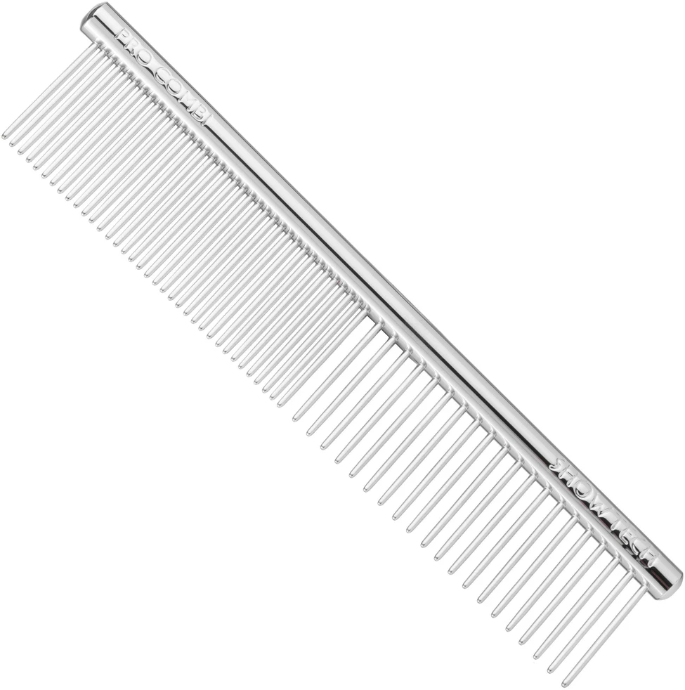 Show Tech Combi-Šukos – Metalinis šukų rinkinys su skirtingo tankumo dantukais, 11,5 cm ilgio