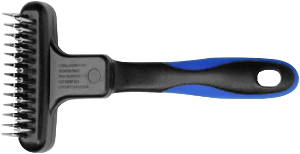 ADATA Show Tech Twist & Cling šukos-grėblys dviejų eilių besisukančiais dantukais sąvėloms šukuoti, 9 cm