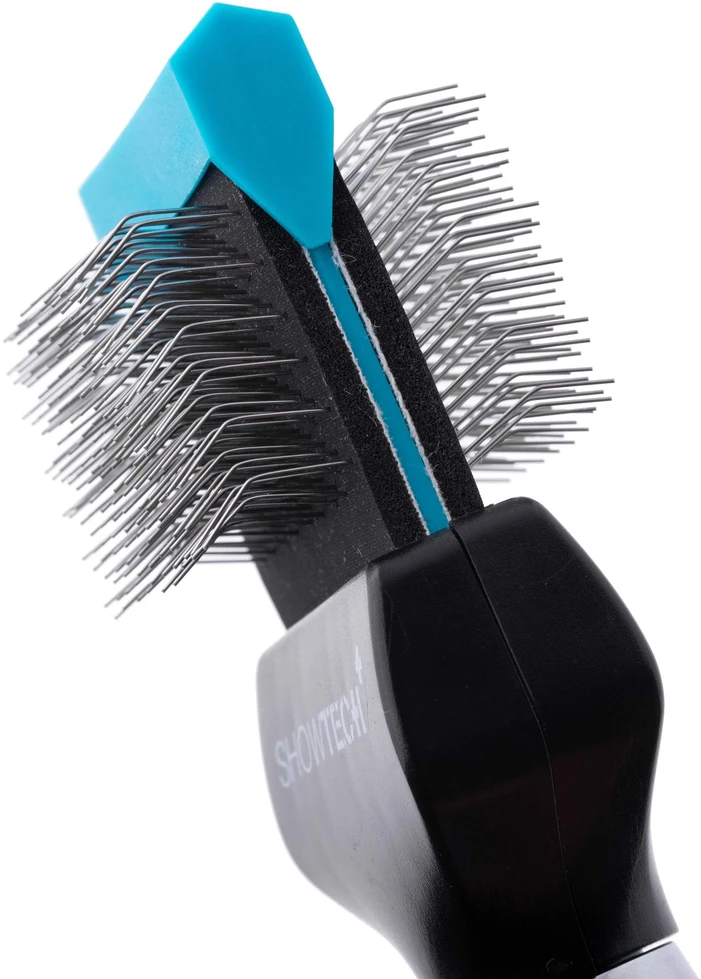 Show Tech Flex Groom Profesionali Slicker šepetys – dvipusis, tvirtas, lanksti galvutė, didelis dydis