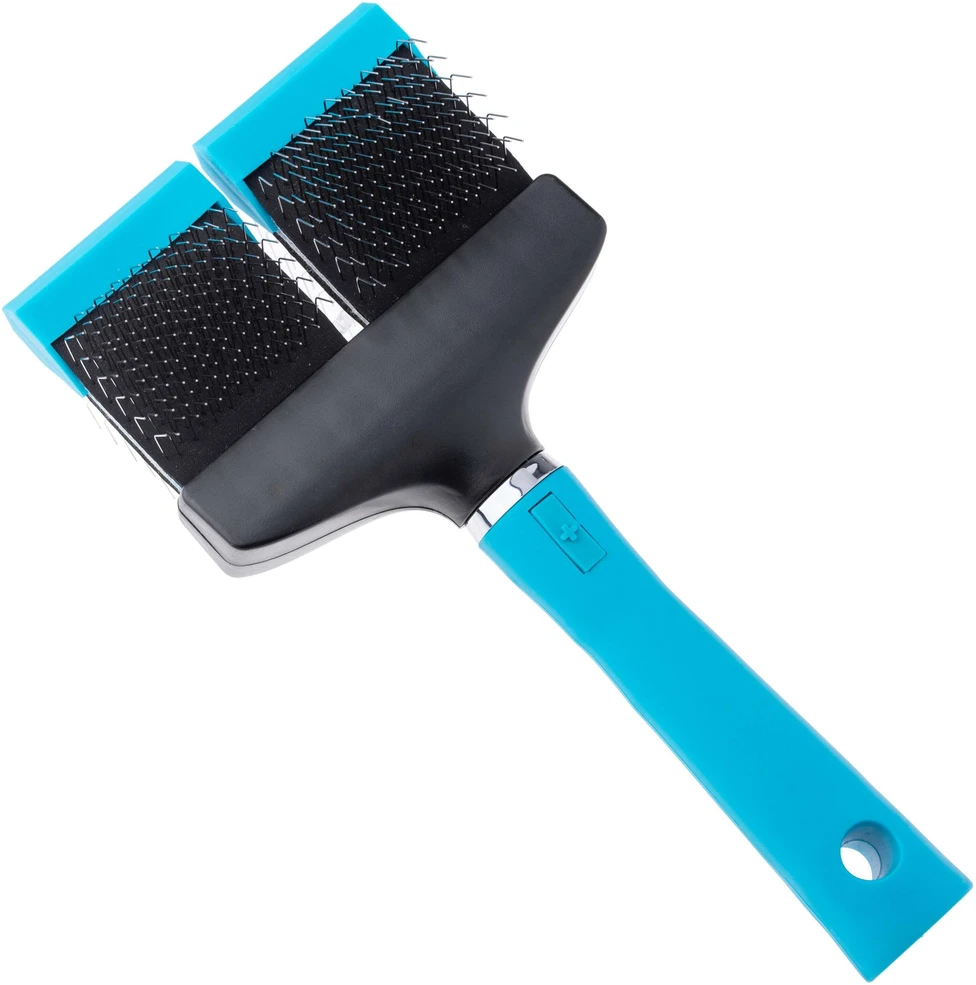 Show Tech Flex Groom Profesionali Slicker šepetys – dvipusis, tvirtas, lanksti galvutė, didelis dydis