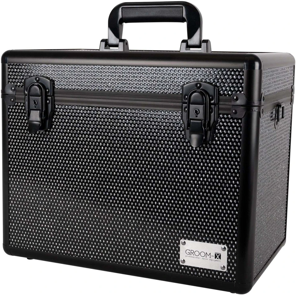 Show Tech Groom-X Sparkling Case Juodas – Patogus kirpimo įrankių organizatorius su blizgučiais