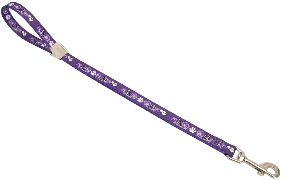 Show Tech Grooming Noose „Letenė“ Pawprint Violetinė – 53cm patvari pavadėlis su šunų letenėlių ir kaulų dizainu