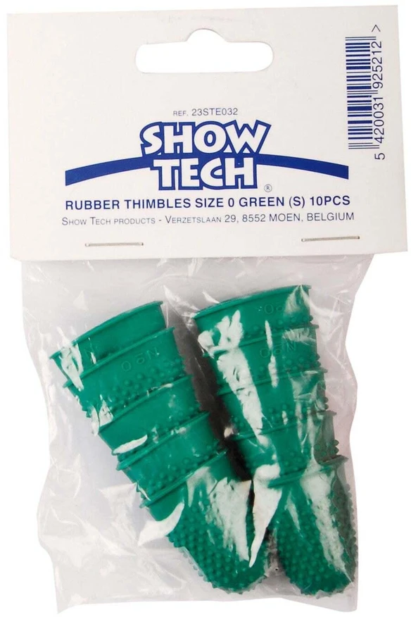 Show Tech Guminiai pirštų antgaliai, dydis S, žali – neslystantys, 10 vnt.