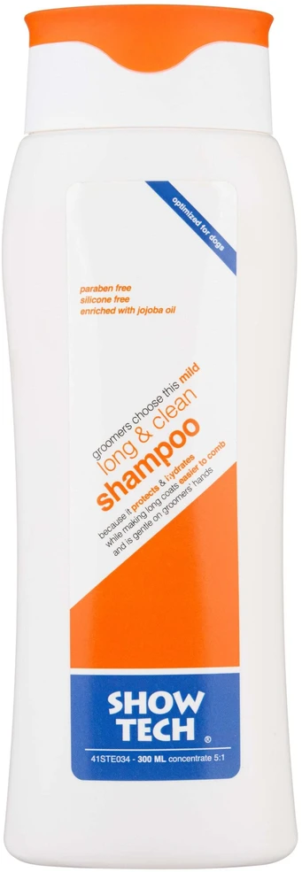 Show Tech Long & Clean Šampūnas – Maitinamoji formulė ilgiems kailiams, 300 ml