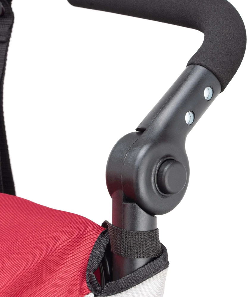Show Tech Petstro Didelis 3 ratų vežimėlis – tvirtas raudonas ir pilkas vežimėlis, talpa iki 45kg