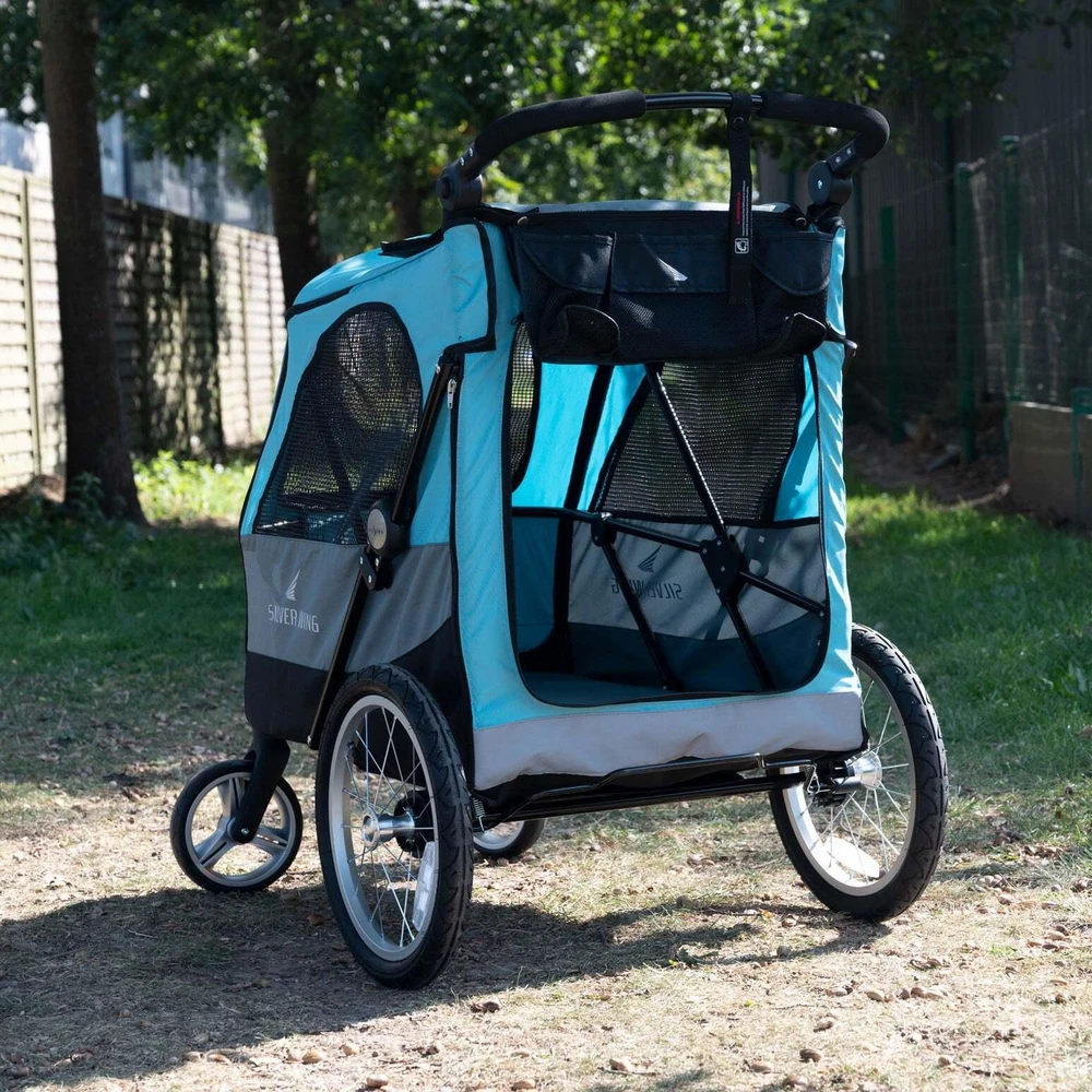 Show Tech Petstro Didelis 4 Ratų Vežimėlis – Turku Pilka, Erdvus Vežimėlis, Atlaiko Iki 55kg