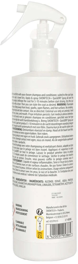 Show Tech Quick Dry Purškiklis 400 ml – greito poveikio plaukų džiovinimo priemonė, lengvas užbaigimas