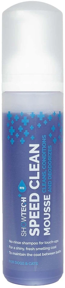 Show Tech+ Speed Clean Mousse 200ml – Sausas putų šampūnas su alavijo ekstraktu, greito veikimo formulė