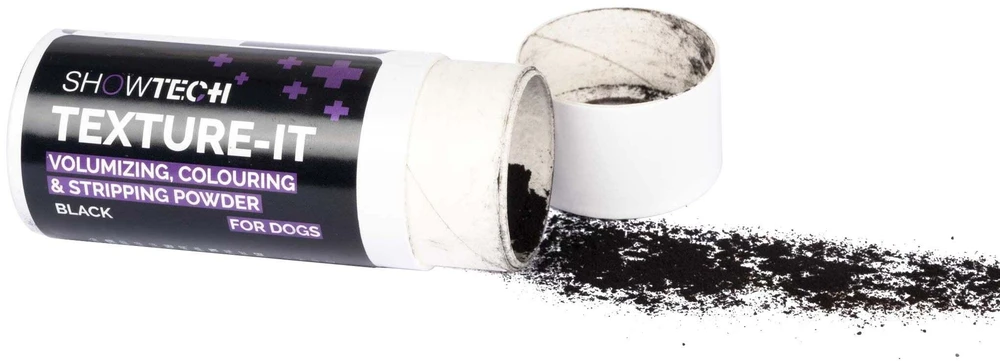 Show Tech+ Texture-It Juodas Grooming Powder 30g – Formuojanti priemonė tamsiam kailiui apimčiai suteikti