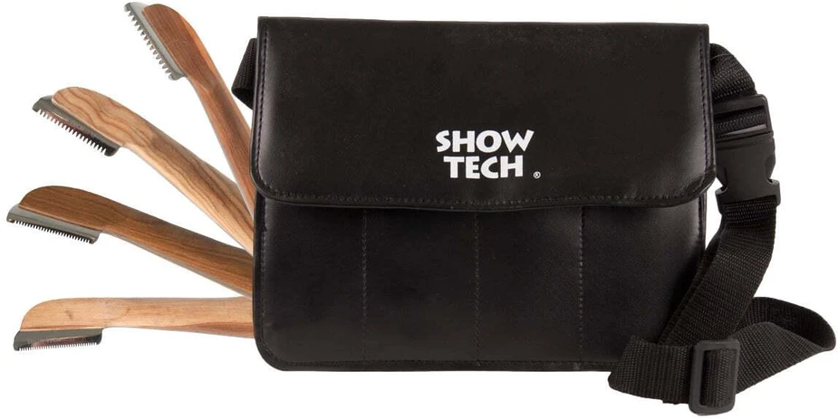 „Show Tech“ Ultra Pro Trimerio rinkinys – 4 profesionalūs kirptuvai ekologiško odos dėkle