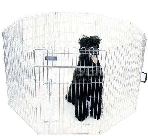 „Show Tech X Pen Metal Puppy Playpen“ – 8 skydelių šunų aptvaras, 76 cm aukščio, patvarus dizainas
