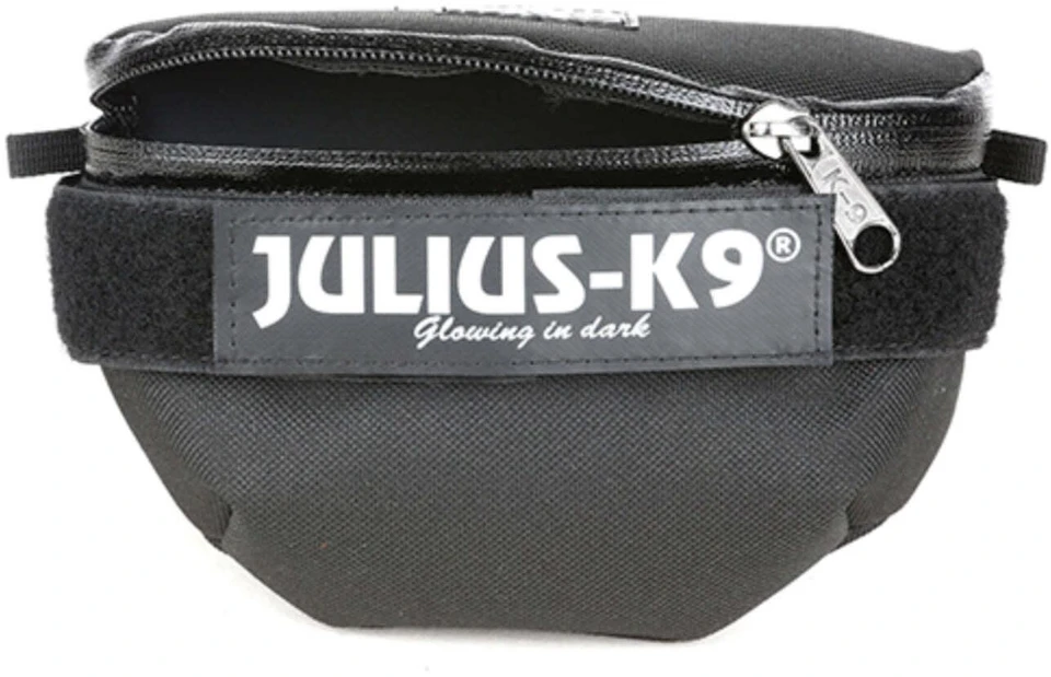 Universal dėtuvė „Julius-K9“ juoda – vidutinio dydžio priedų dėklas, universali tvirtinimo sistema, ilgaamžė medžiaga