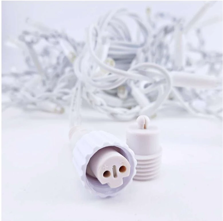 100 LED 4 metrai lempučių lauko girlianda varvekliai su baltu laidu, šaltai baltos spalvos flash